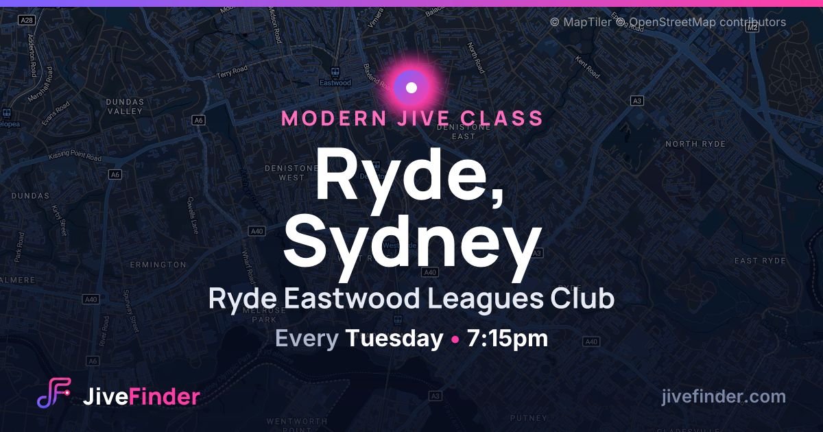 Modern Jive class at Ryde Eastwood Leagues Club, Ryde, Sydney — Every Tuesday, 7:15pm