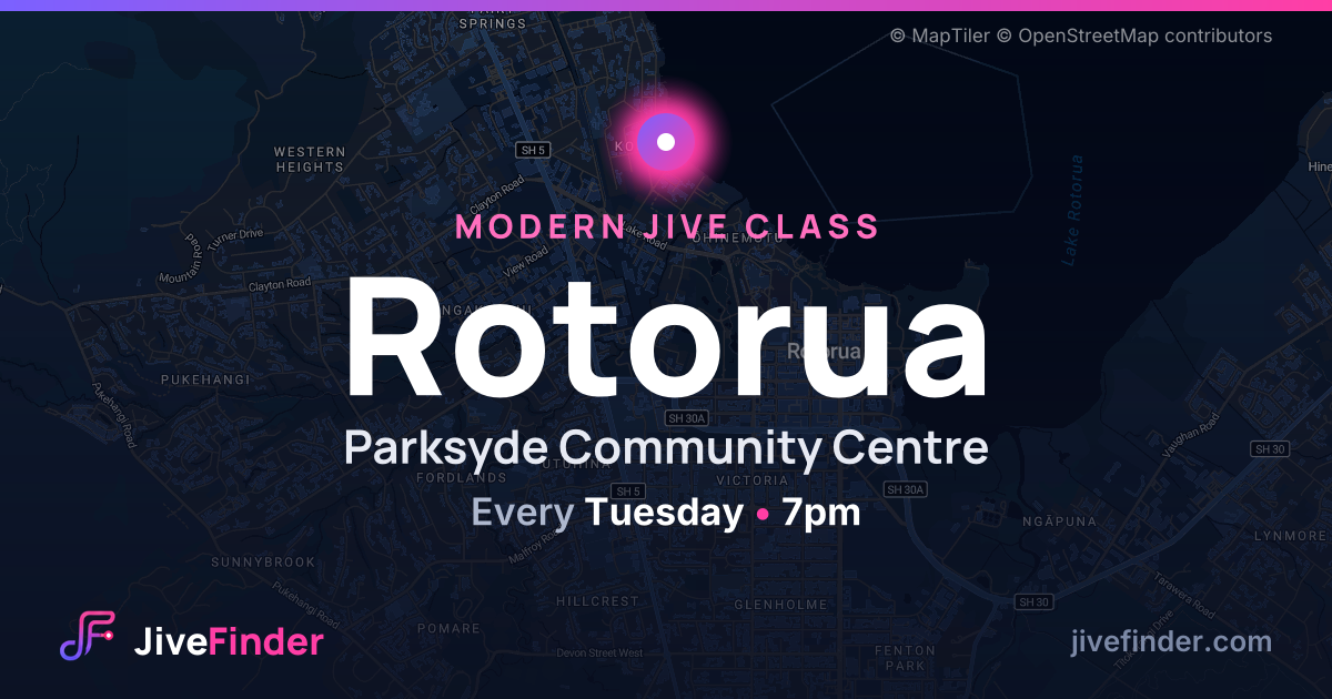 Modern Jive class at Parksyde Community Centre, Rotorua — Every Tuesday, 7pm