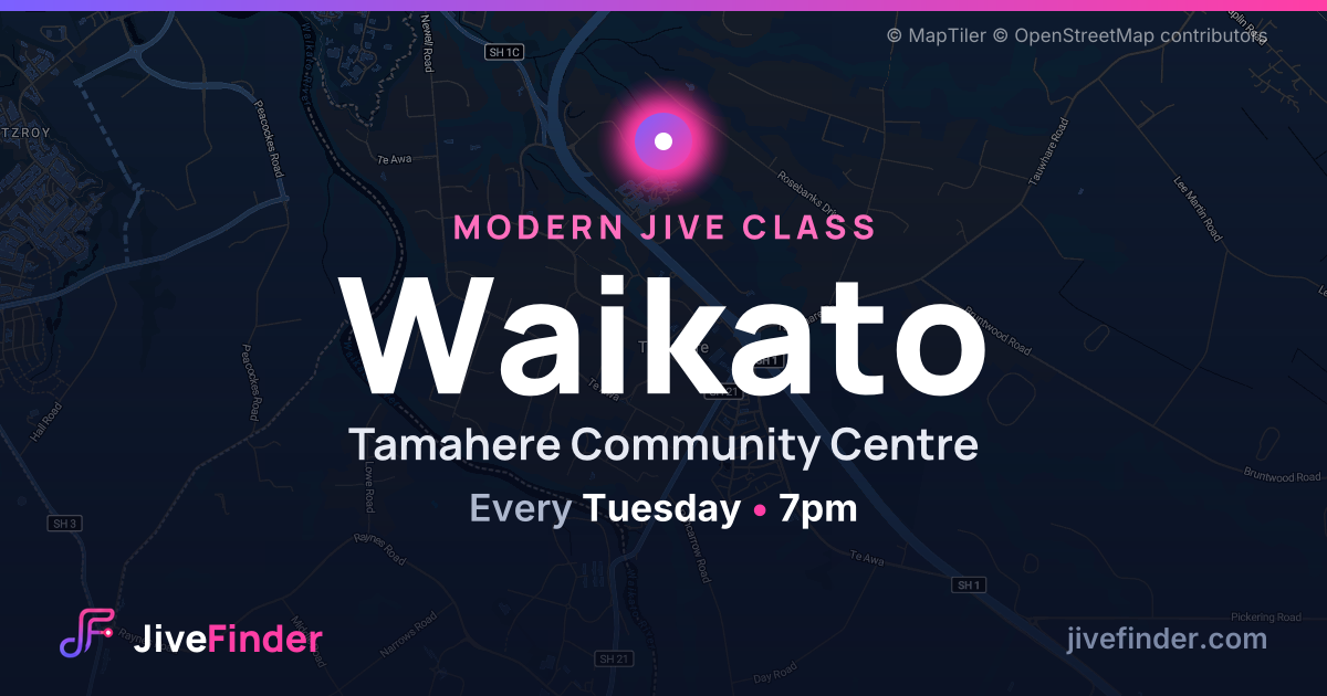 Modern Jive class at Tamahere Community Centre, Waikato — Every Tuesday, 7pm
