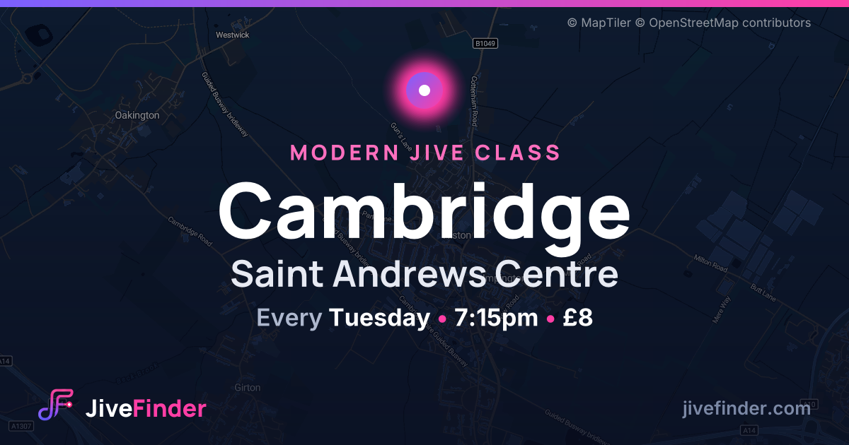 Modern Jive class at Saint Andrews Centre, Cambridge — Every Tuesday, 7:15pm, £8