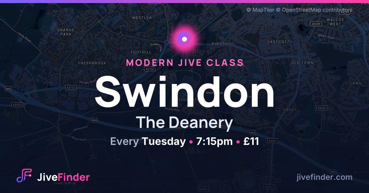 Modern Jive class at The Deanery, Swindon — Every Tuesday, 7:15pm, £11