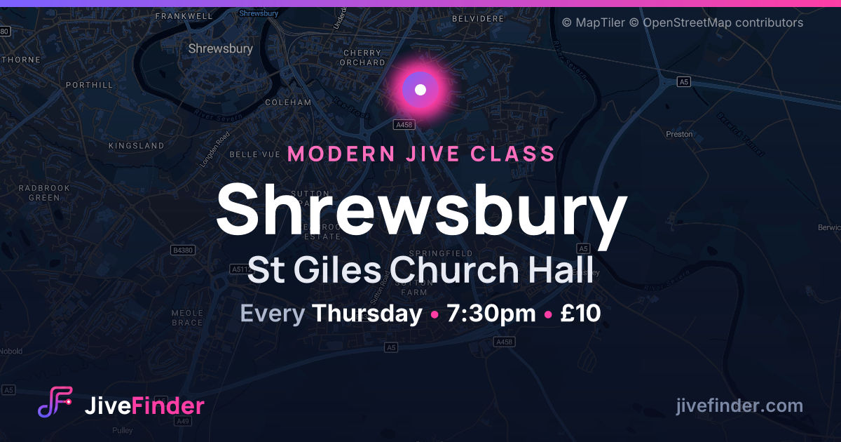 Modern Jive class at St Giles Church Hall, Shrewsbury — Every Thursday, 7:30pm, £10