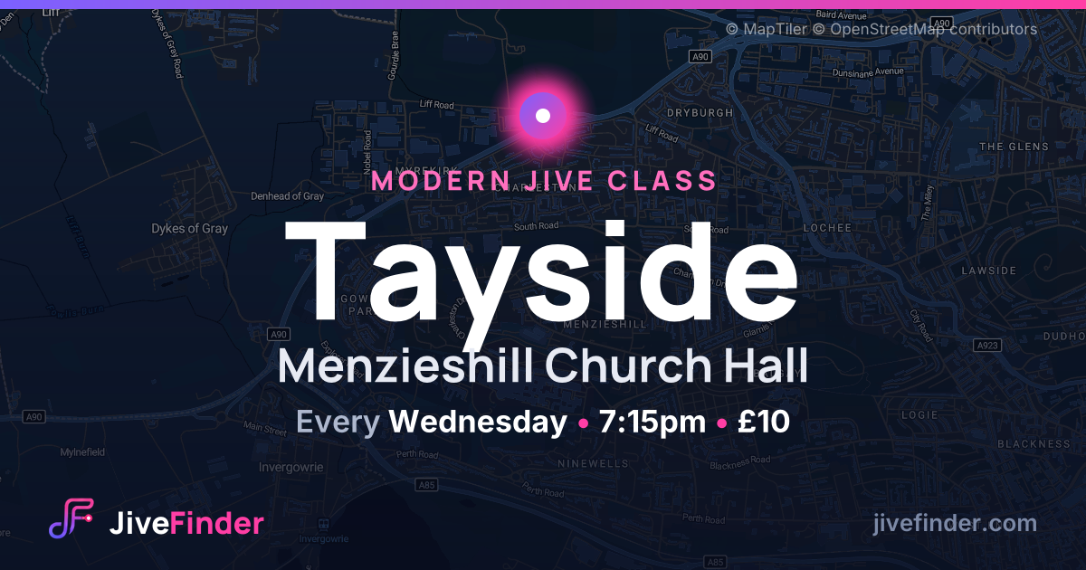 Modern Jive class at Menzieshill Church Hall, Tayside — Every Wednesday, 7:15pm, £10