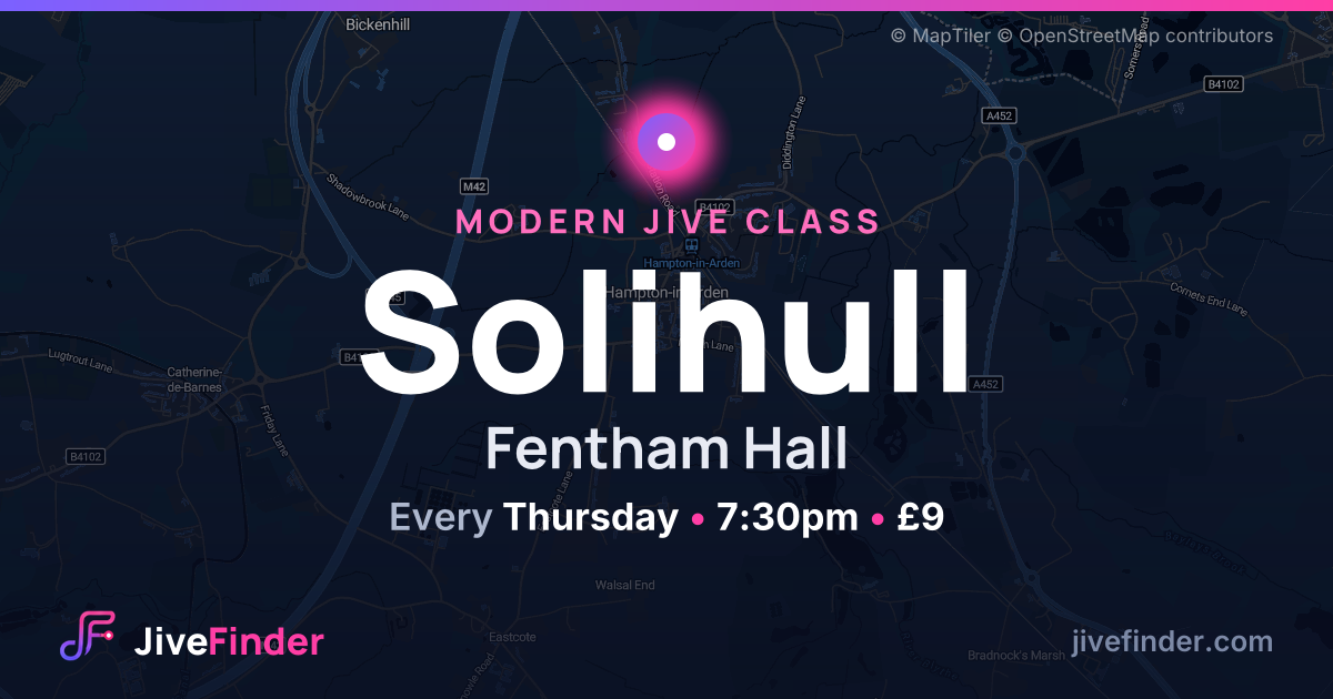 Modern Jive class at Fentham Hall, Solihull — Every Thursday, 7:30pm, £9