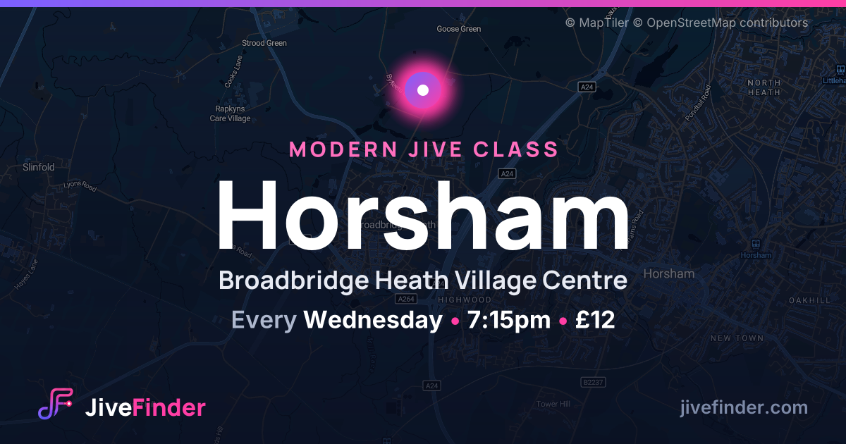 Modern Jive class at Broadbridge Heath Village Centre, Horsham — Every Wednesday, 7:15pm, £12