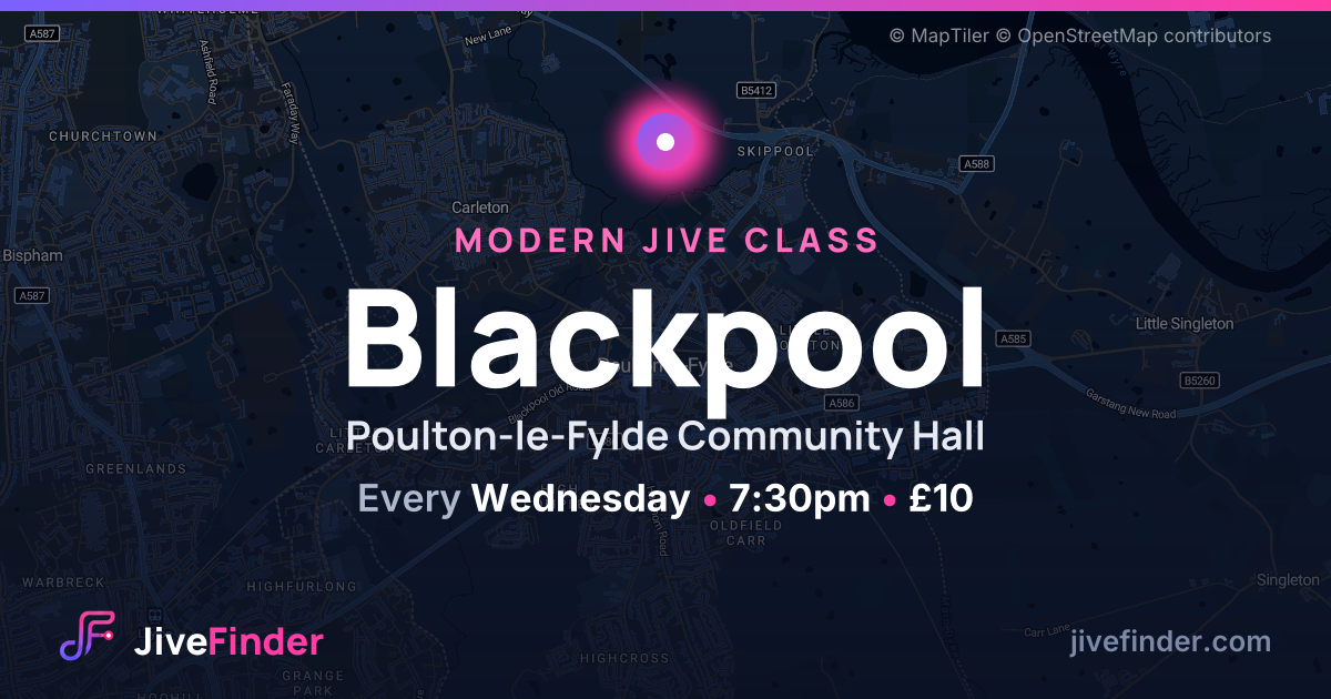 Modern Jive class at Poulton-le-Fylde Community Hall, Blackpool — Every Wednesday, 7:30pm, £10