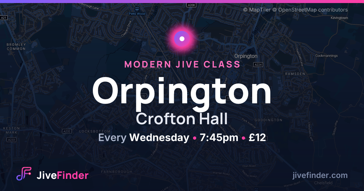 Modern Jive class at Crofton Hall, Orpington — Every Wednesday, 7:45pm, £12