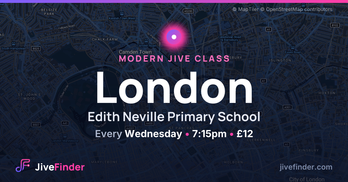Modern Jive class at Edith Neville Primary School, London — Every Wednesday, 7:15pm, £12