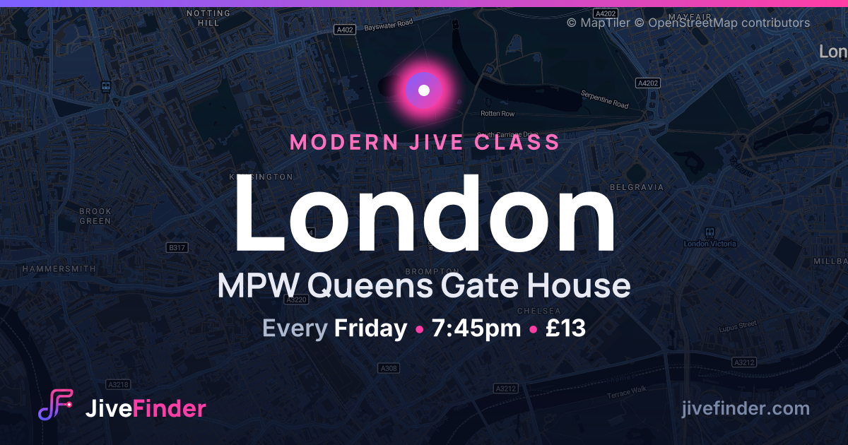Modern Jive class at MPW Queens Gate House, London — Every Friday, 7:45pm, £13