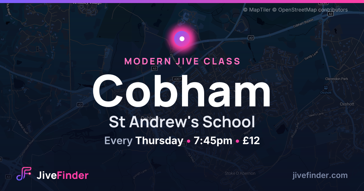 Modern Jive class at St Andrew's School, Cobham — Every Thursday, 7:45pm, £12