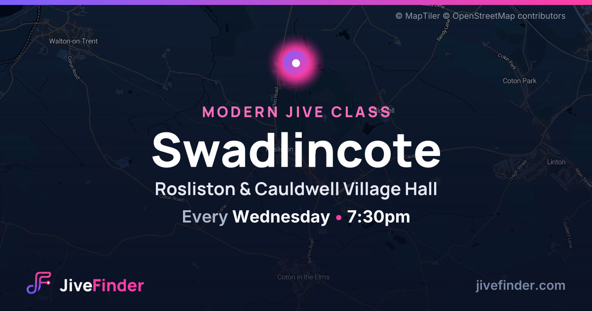 Modern Jive class at Rosliston & Cauldwell Village Hall, Swadlincote — Every Wednesday, 7:30pm