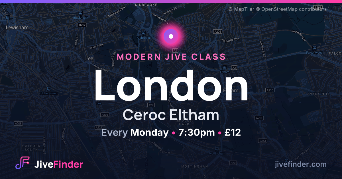 Modern Jive class at Ceroc Eltham, London — Every Monday, 7:30pm, £12