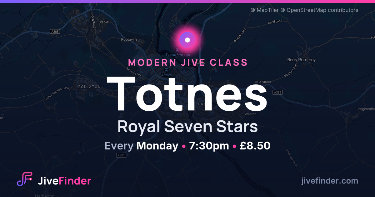 Modern Jive class at Royal Seven Stars, Totnes — Every Monday, 7:30pm, £8.50