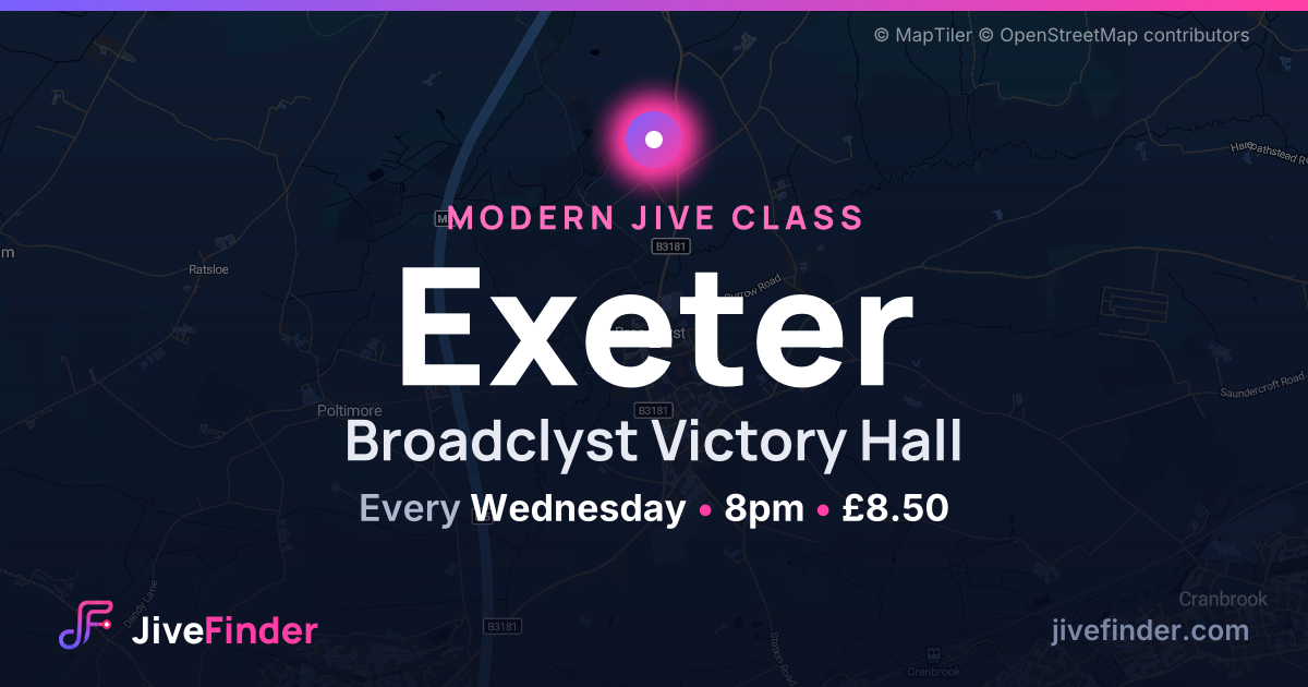 Modern Jive class at Broadclyst Victory Hall, Exeter — Every Wednesday, 8pm, £8.50