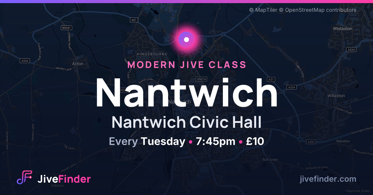 Modern Jive class at Nantwich Civic Hall, Nantwich — Every Tuesday, 7:45pm, £10
