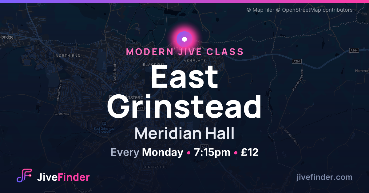 Modern Jive class at Meridian Hall, East Grinstead — Every Monday, 7:15pm, £12