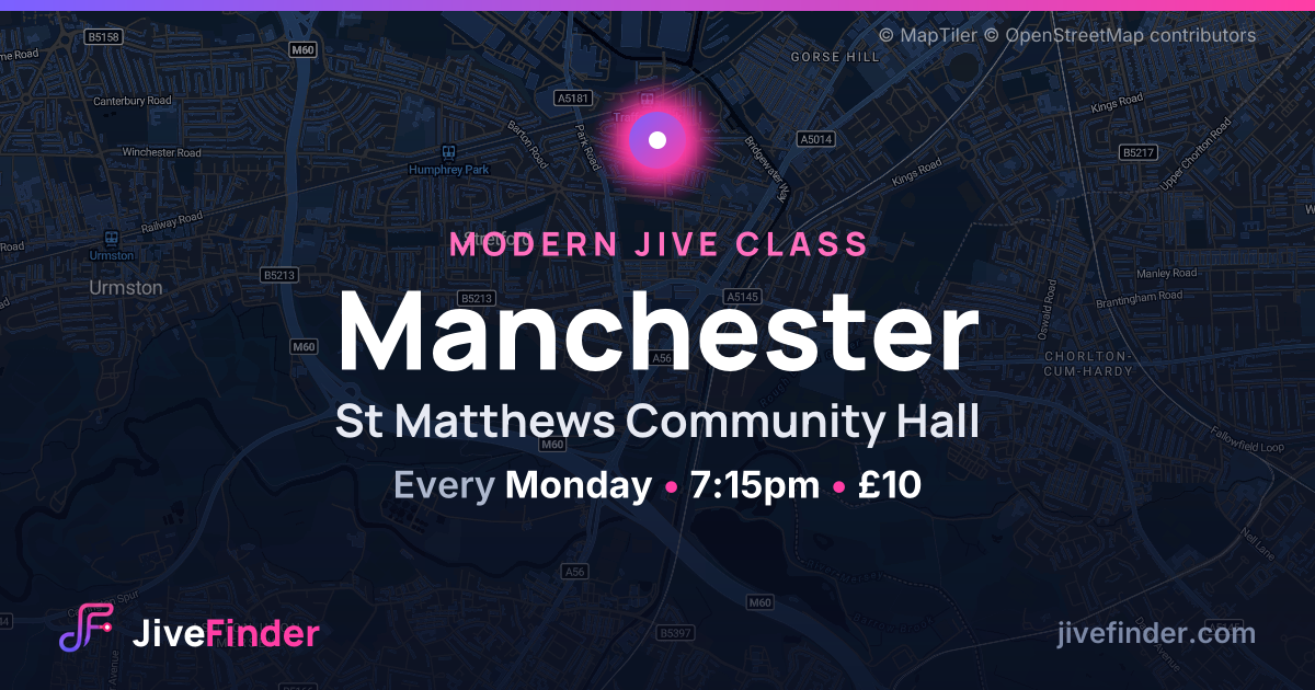 Modern Jive class at St Matthews Community Hall, Manchester — Every Monday, 7:15pm, £10