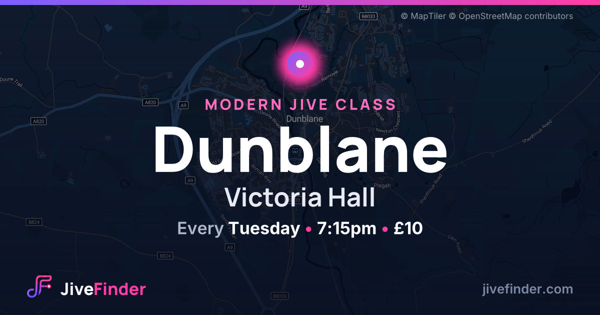 Modern Jive class at Victoria Hall, Dunblane — Every Tuesday, 7:15pm, £10