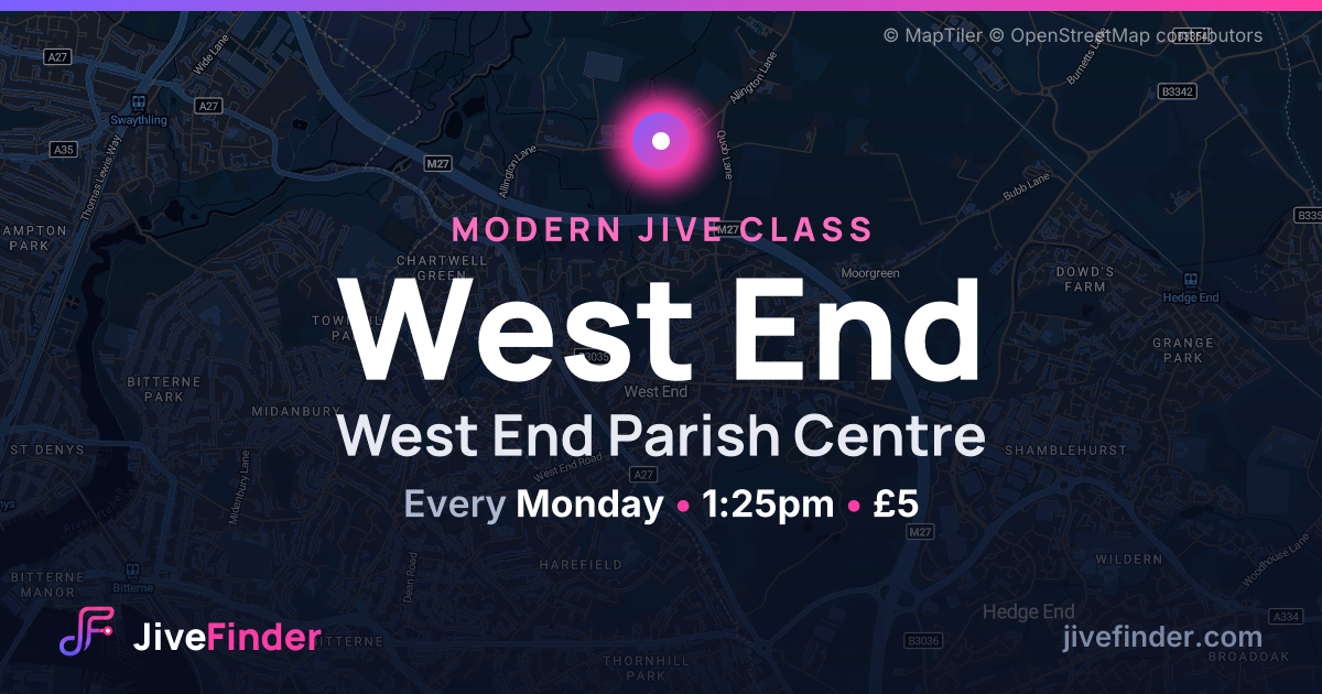 Modern Jive class at West End Parish Centre, West End — Every Monday, 1:25pm, £5