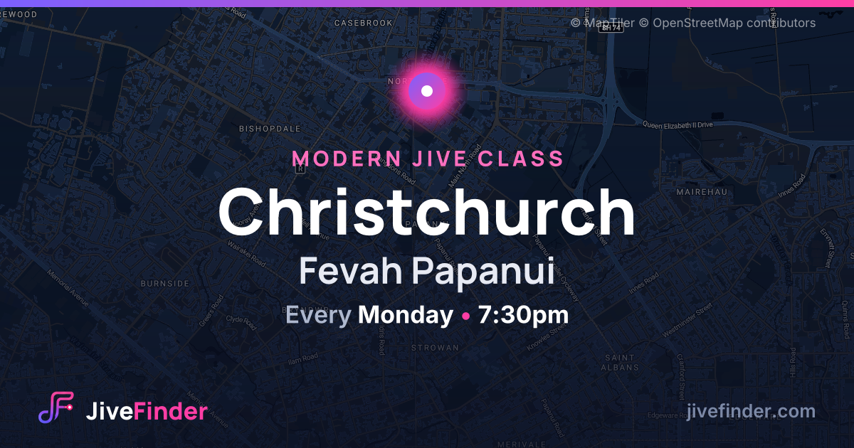 Modern Jive class at Fevah Papanui, Christchurch — Every Monday, 7:30pm