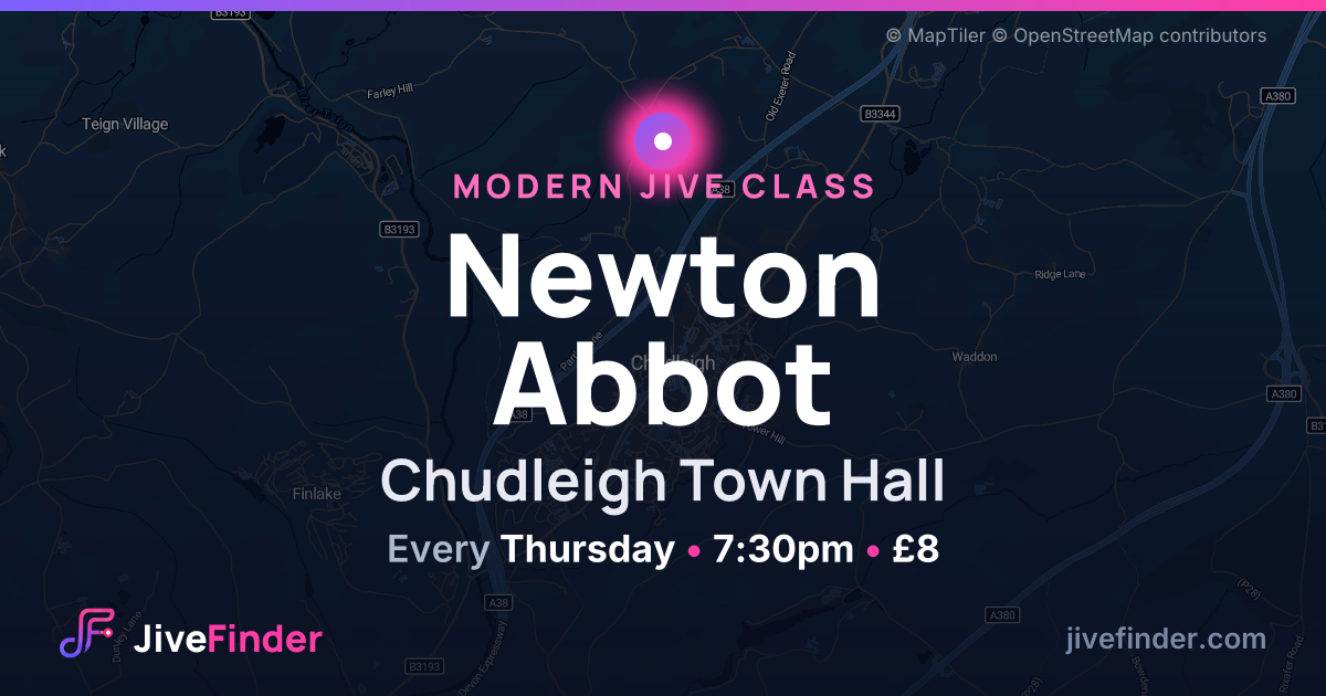 Modern Jive class at Chudleigh Town Hall, Newton Abbot — Every Thursday, 7:30pm, £8
