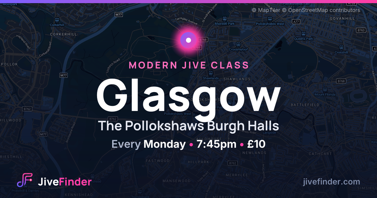 Modern Jive class at The Pollokshaws Burgh Halls, Glasgow — Every Monday, 7:45pm, £10
