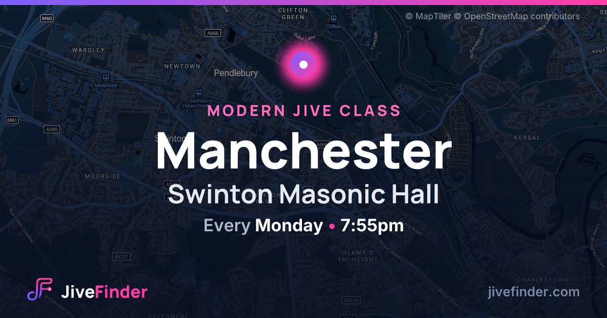 Modern Jive class at Swinton Masonic Hall, Manchester — Every Monday, 7:55pm
