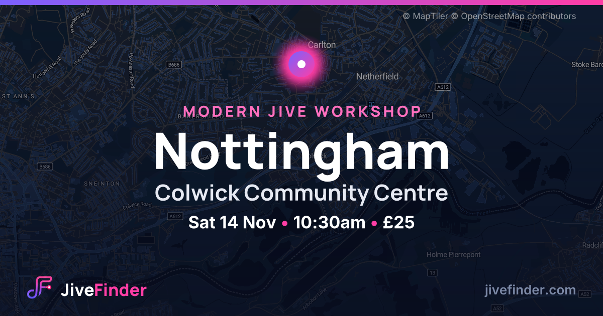 Modern Jive workshop at Colwick Community Centre, Nottingham — Sat 14 Nov, 10:30am, £25
