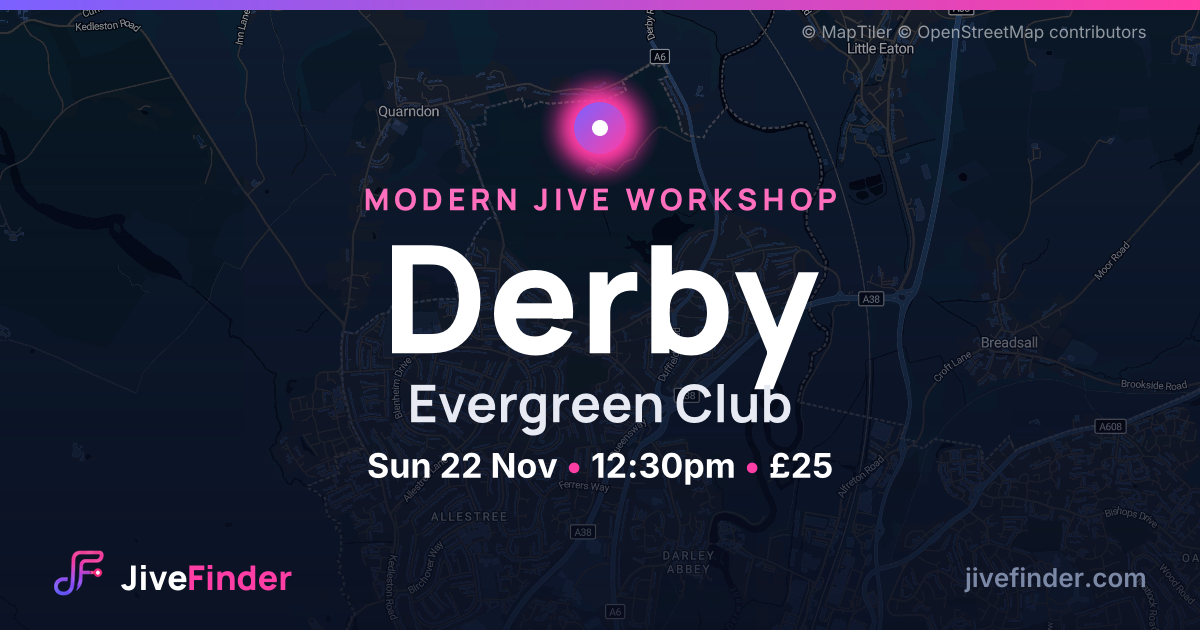 Modern Jive workshop at Evergreen Club, Derby — Sun 22 Nov, 12:30pm, £25