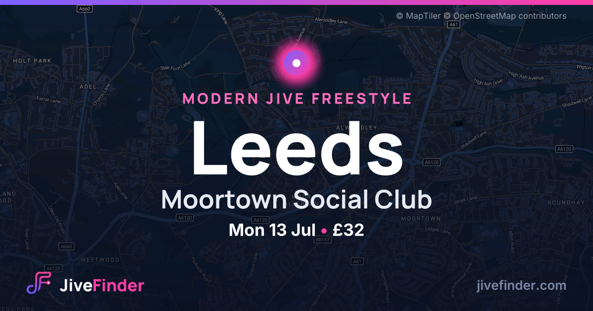 Modern Jive freestyle at Moortown Social Club, Leeds — Mon 13 Jul, £32