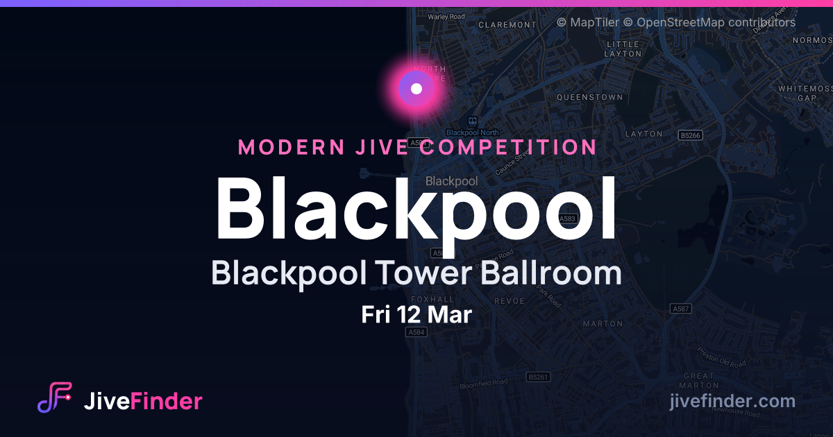 Modern Jive competition at Blackpool Tower Ballroom, Blackpool — Fri 12 Mar