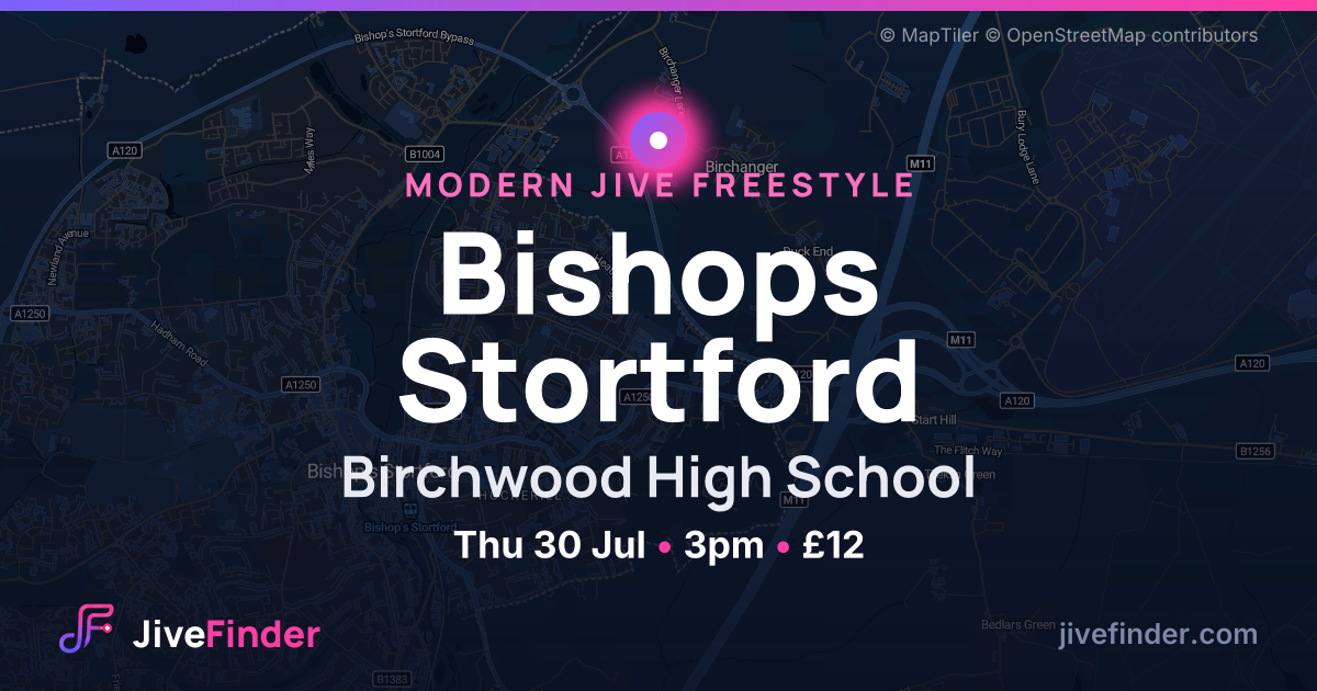 Modern Jive freestyle at Birchwood High School, Bishops Stortford — Thu 30 Jul, 3pm, £12