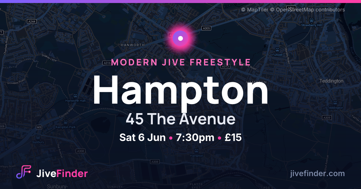 Modern Jive freestyle at 45 The Avenue, Hampton — Sat 6 Jun, 7:30pm, £15