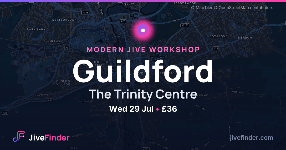 Modern Jive workshop at The Trinity Centre, Guildford — Wed 29 Jul, £36