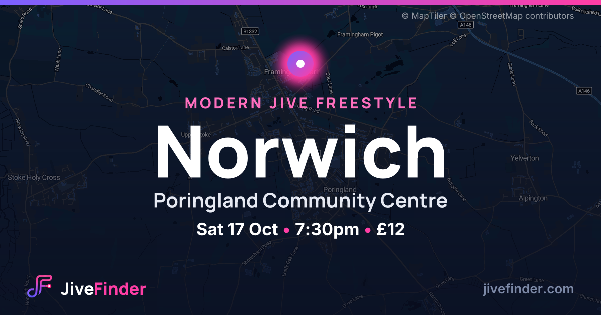 Modern Jive freestyle at Poringland Community Centre, Norwich — Sat 17 Oct, 7:30pm, £12