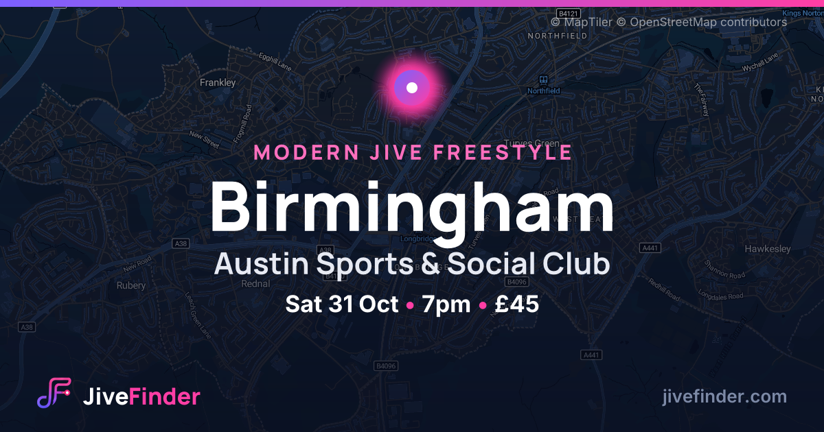 Modern Jive freestyle at Austin Sports & Social Club, Birmingham — Sat 31 Oct, 7pm, £45