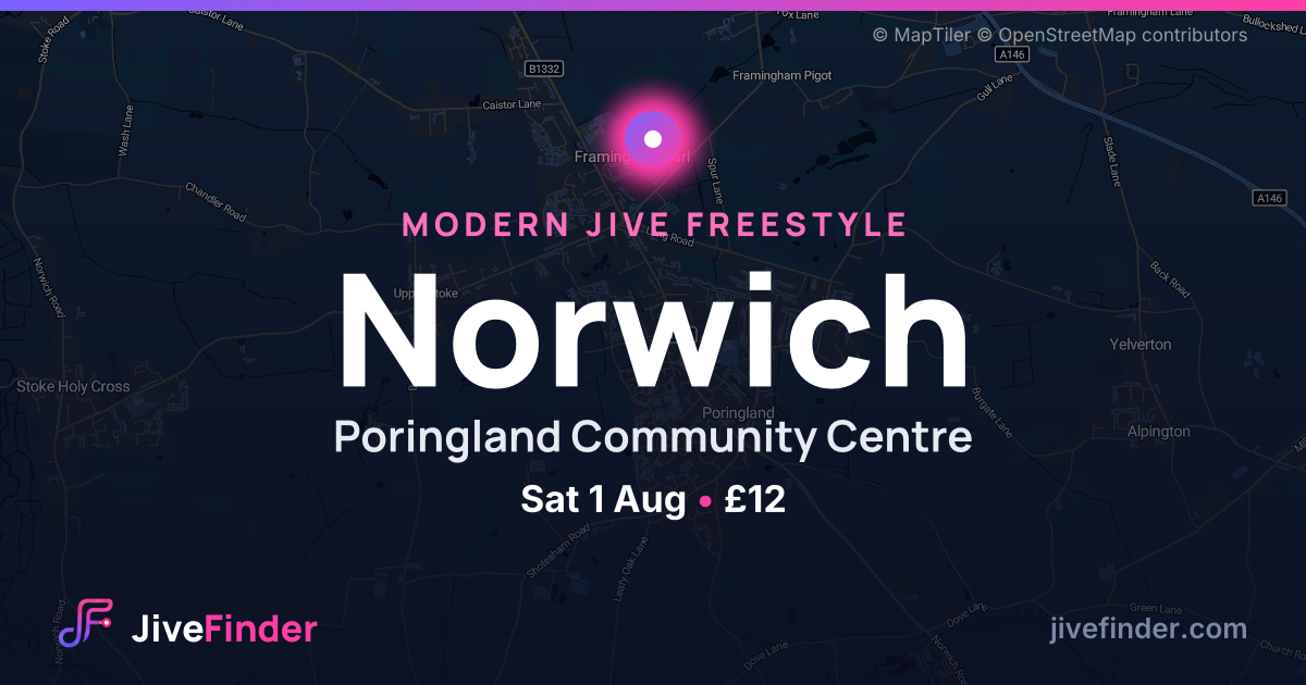 Modern Jive freestyle at Poringland Community Centre, Norwich — Sat 1 Aug, £12