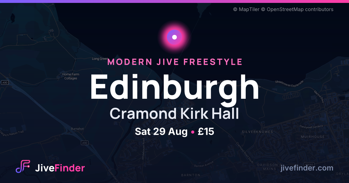 Modern Jive freestyle at Cramond Kirk Hall, Edinburgh — Sat 29 Aug, £15