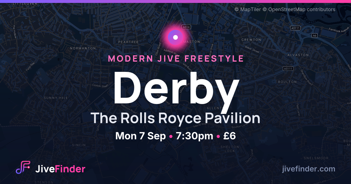 Modern Jive freestyle at The Rolls Royce Pavilion, Derby — Mon 7 Sep, 7:30pm, £6