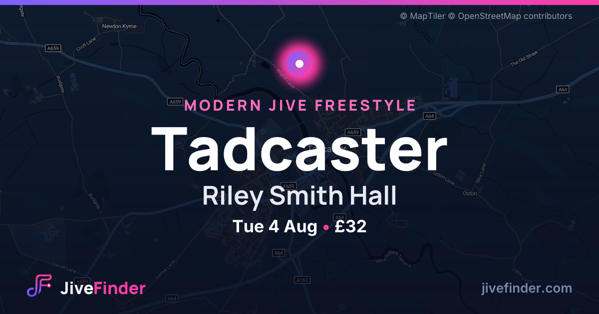 Modern Jive freestyle at Riley Smith Hall, Tadcaster — Tue 4 Aug, £32