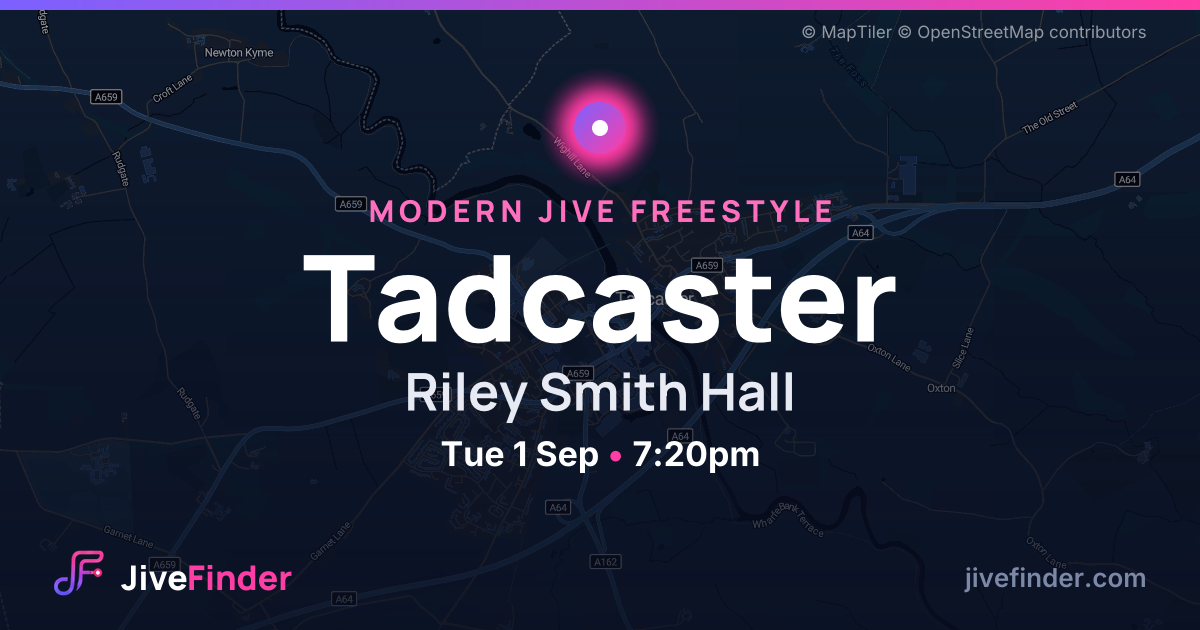 Modern Jive freestyle at Riley Smith Hall, Tadcaster — Tue 1 Sep, 7:20pm