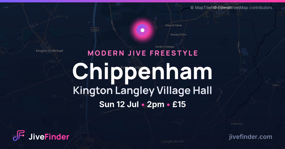 Modern Jive freestyle at Kington Langley Village Hall, Chippenham — Sun 12 Jul, 2pm, £15