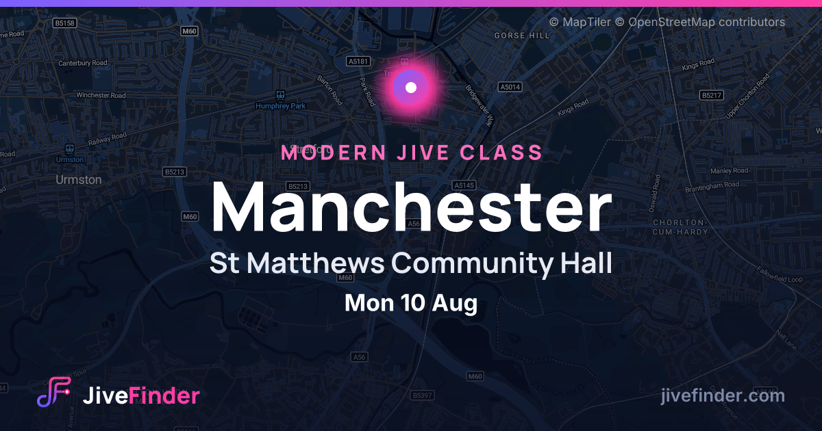 Modern Jive class at St Matthews Community Hall, Manchester — Mon 10 Aug