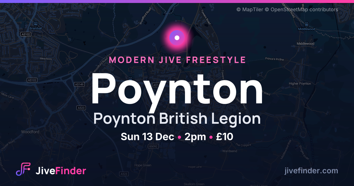 Modern Jive freestyle at Poynton British Legion, Poynton — Sun 13 Dec, 2pm, £10