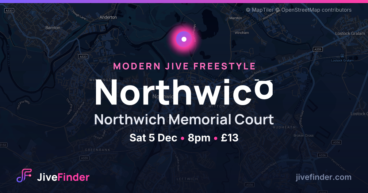 Modern Jive freestyle at Northwich Memorial Court, Northwich — Sat 5 Dec, 8pm, £13
