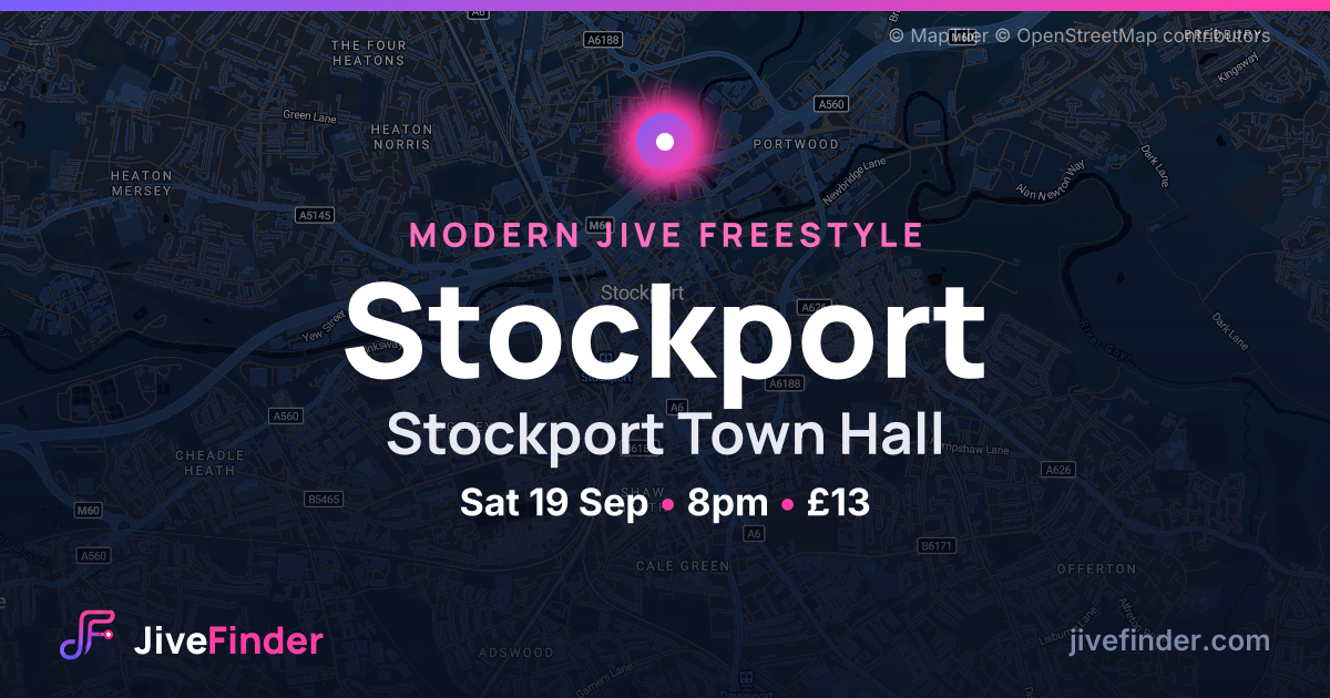 Modern Jive freestyle at Stockport Town Hall, Stockport — Sat 19 Sep, 8pm, £13