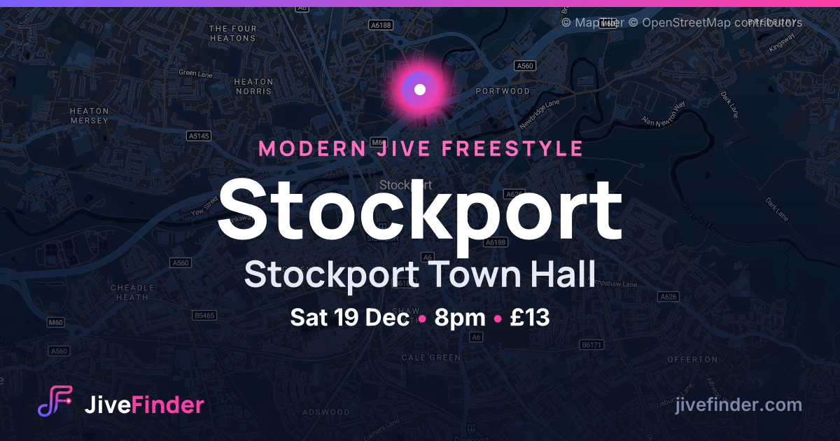 Modern Jive freestyle at Stockport Town Hall, Stockport — Sat 19 Dec, 8pm, £13