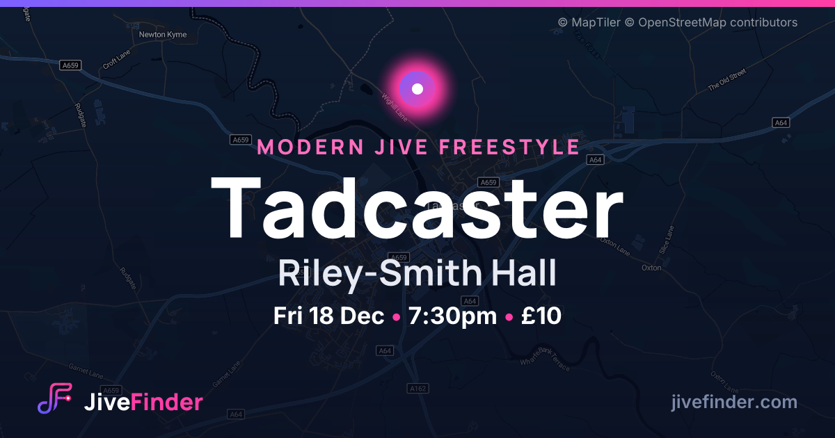 Modern Jive freestyle at Riley-Smith Hall, Tadcaster — Fri 18 Dec, 7:30pm, £10