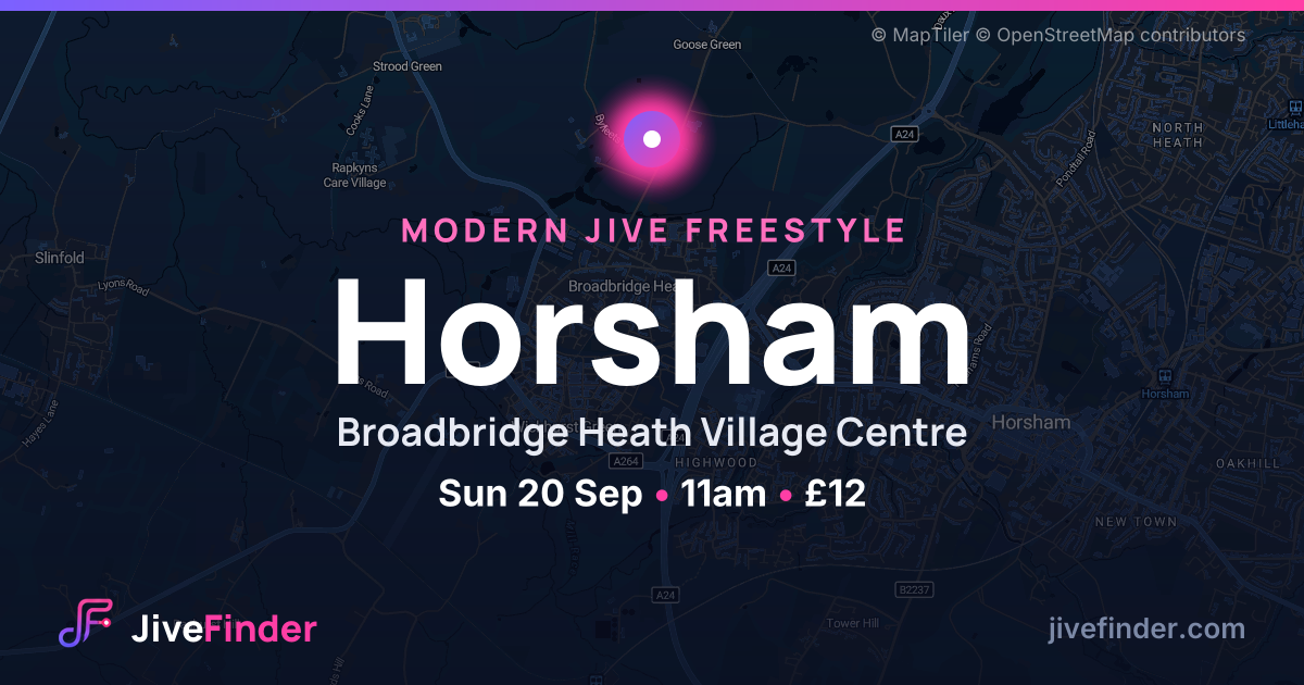Modern Jive freestyle at Broadbridge Heath Village Centre, Horsham — Sun 20 Sep, 11am, £12