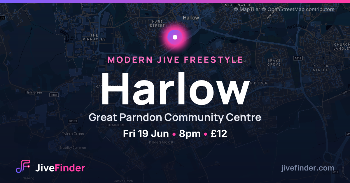 Modern Jive freestyle at Great Parndon Community Centre, Harlow — Fri 19 Jun, 8pm, £12